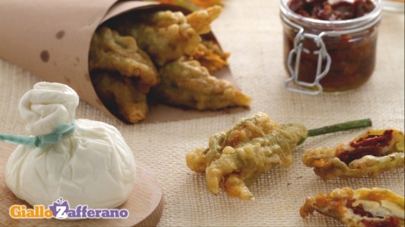 Fiori di Zucca ripieni di Burrata