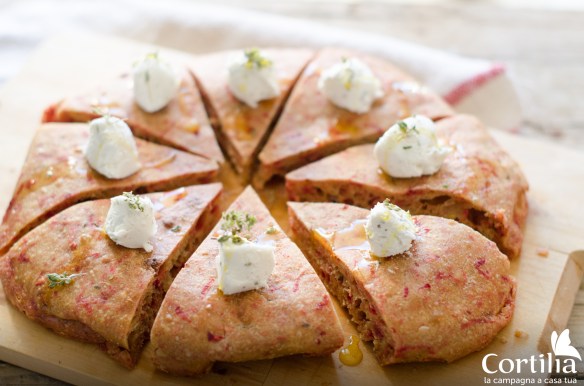 focaccia barbabietola