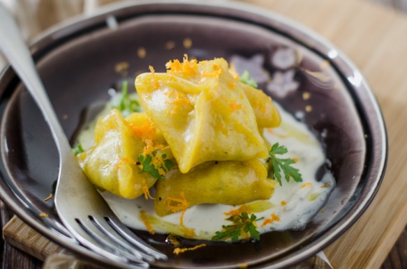 Ravioli al vapore con verdure Cortilia